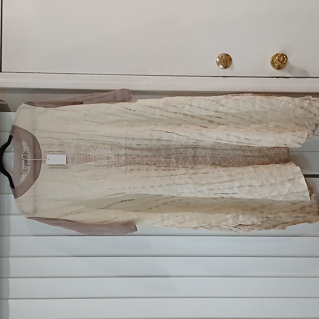 Viviana Uchitel Linen Forest Crew Maxi Dress Nwt